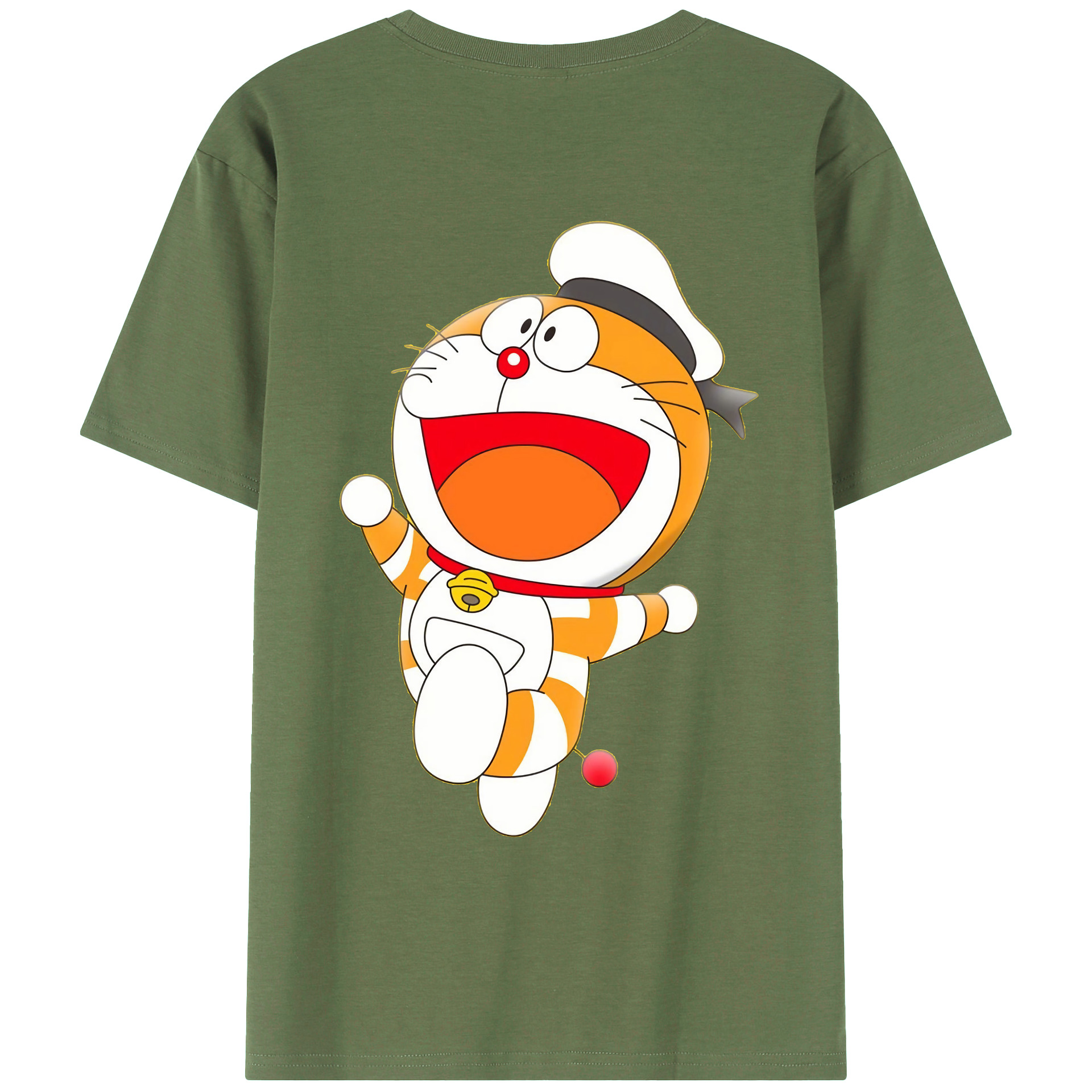 （画像用） ドラえもん Doraemon 綿100％ メンズ半袖Tシャツ（バックプリント） 通気性